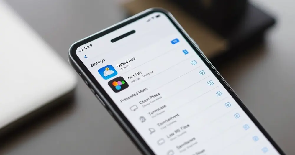 iphone exibindo a tela de armazenamento com a lista de aplicativos