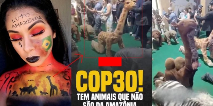 Atores se vestindo de animais e rastejando na COP30 viram piada mundial; veja vídeo
