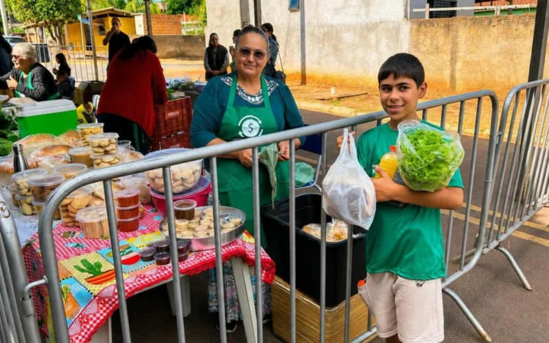 Recicláveis viram moeda para comprar alimentos