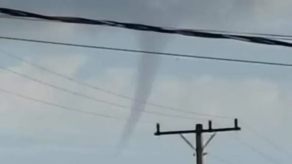 Nuvem funil surge em Sidrolândia na véspera de queda de temperatura